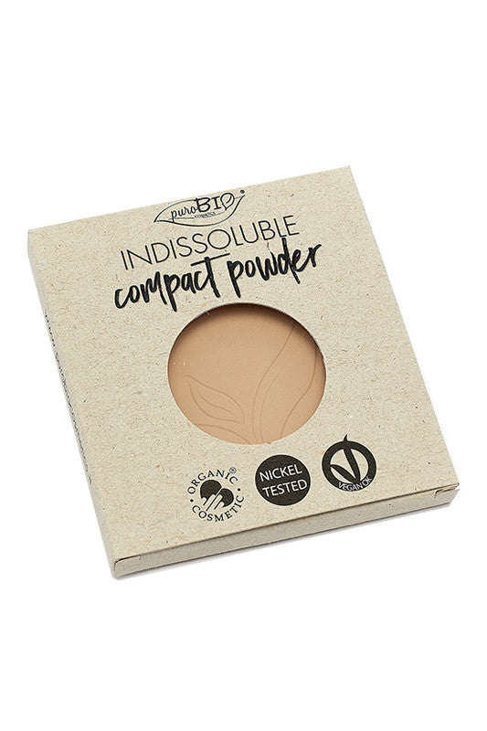 Poudre compacte bio et vegan Indissoluble - Rechargeable - Véganie