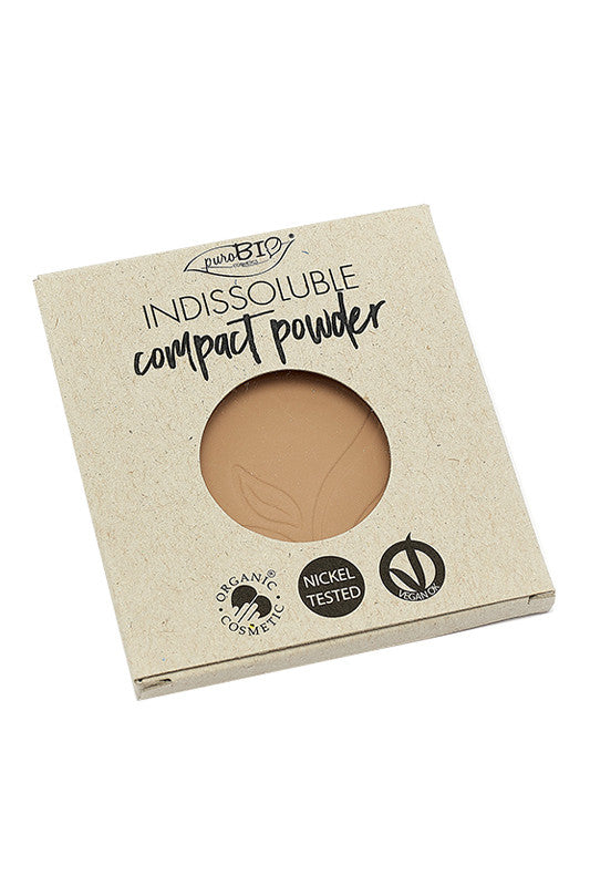 Poudre compacte bio et vegan Indissoluble - Rechargeable - Véganie