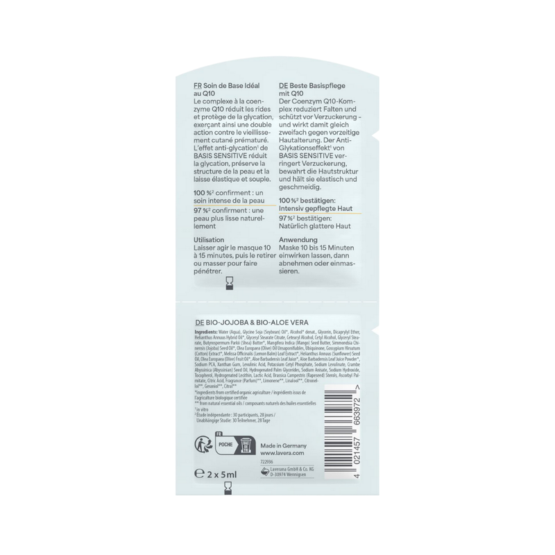 Masque Anti-rides à la Coenzyme Q10 - Basis Sensitiv
